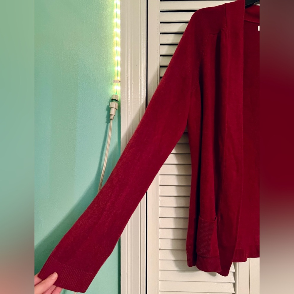 Croft & Barrow Women’s Ruby Colored Cardigan Sweater Jacket SO soft & comfy - Picture 2 of 14